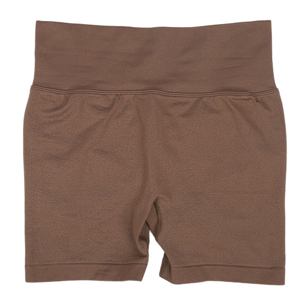 Høy midje hofteløft yogashorts for kvinner - Myke, pustende shorts med magekontroll for trening og løping - Kaffe L