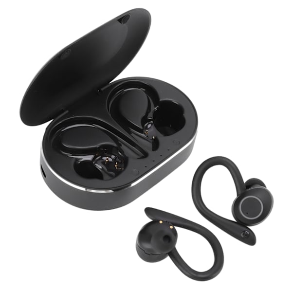 Bluetooth kuulokkeet vedenpitävät stereomelua vaimentavat langattomat nappikuulokkeet mikrofonin korvakoukulla ajamiseen Sports Travel Musta