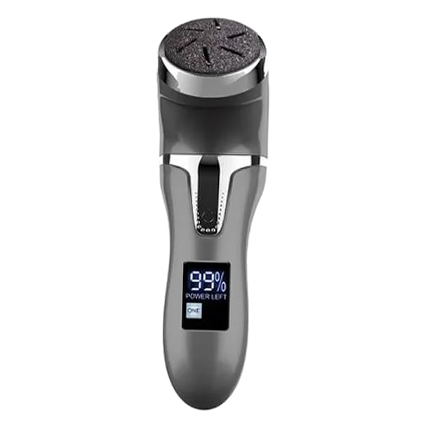 Elektrisk Foot Callus Remover LCD-skærm Død hudfjerner Fodfil Pedicureværktøj til hjemmebrug med 3 slibehoveder Sort