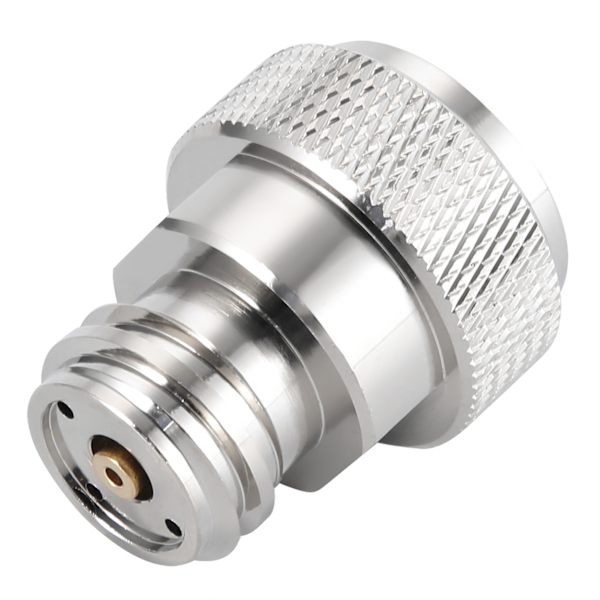 Messing CO2-adapter til udskiftning af tankbeholder (sølv)