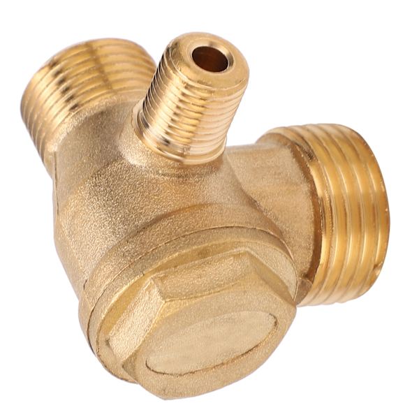 Kontraventil Messingmateriale 1-vejs gevindforbindelse Luftpumpe Tilbehør 1/2x3/8x10