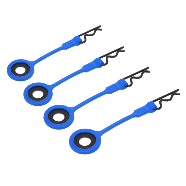 4ST RC karossklämmor Pins RC bilskal kaross fasta klämmor Hållare Silikon Metall Universal för 1/10 modell CarMörkblå