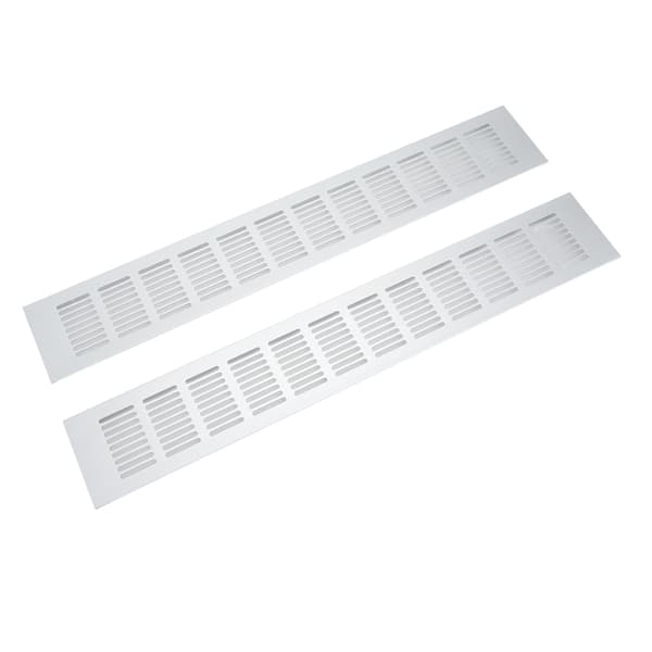 2 stk. udluftningsrist i aluminiumslegering, rektangulær udluftningsplade til skab, skoskab, garderobe 80x500mm