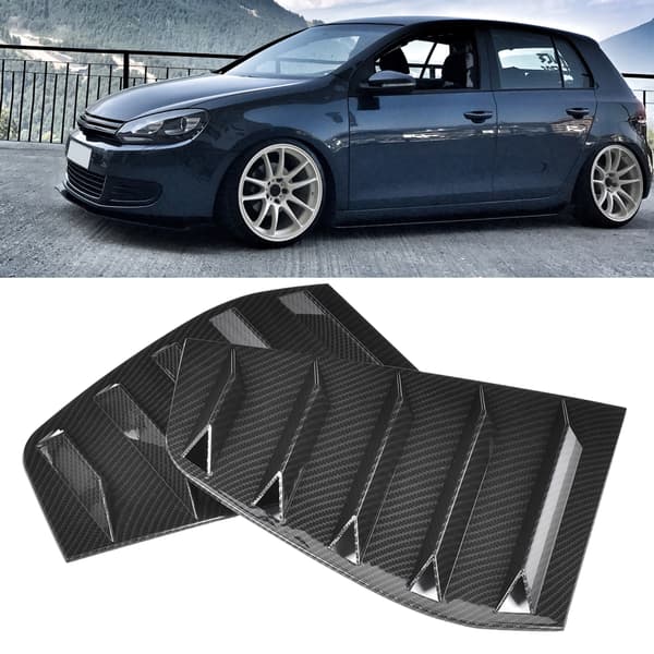 Par med sideventil vindusskuffe lamelltrim bilmodifikasjon passer for R Mk6 2009-2013 Karbonfiberstil