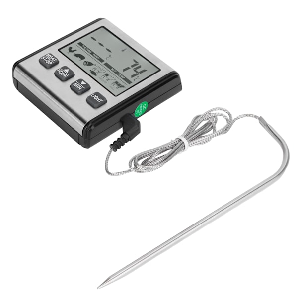 Digital Grillmatstermometer Temperatur Larm BBQ Vikbar Sond Kötttermometer