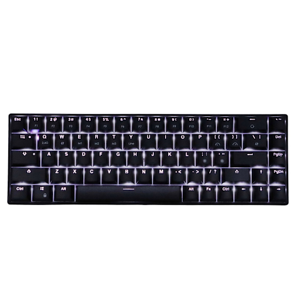 Tastatur 68 Taster Weißes Licht Drei Modi Schwarze Mechanische Tastatur für Windows für HarmonyOS für Android für IOS Schwarzer Schalter