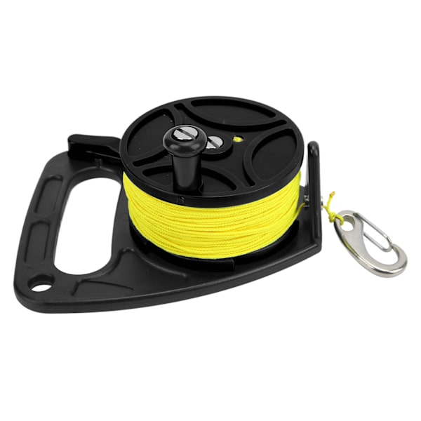 Dykkereeler Ankertau Spole Finger Reel Multifunksjonell med Klips 83m Wire for Hule Eksil Dykking Svart Hjul