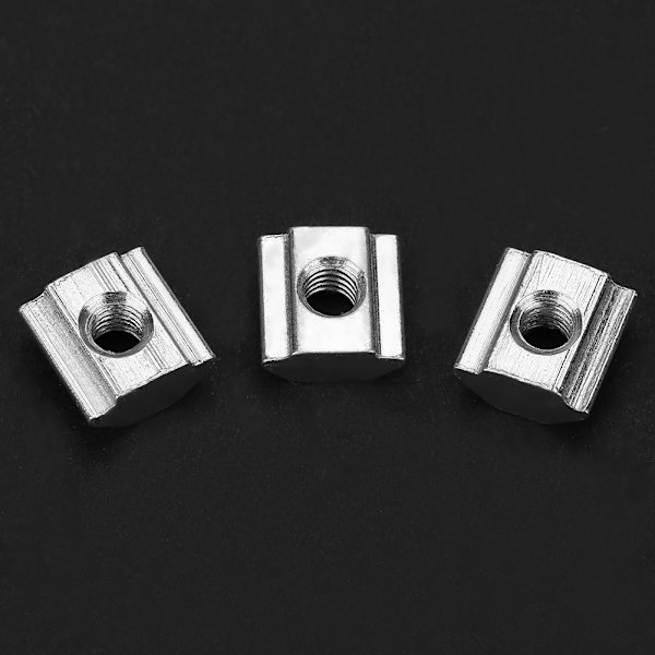 50 stk. kulstofstål glidende T-spaltemøtrik til 20 serier aluminiumsprofiltilbehør M4*10*5