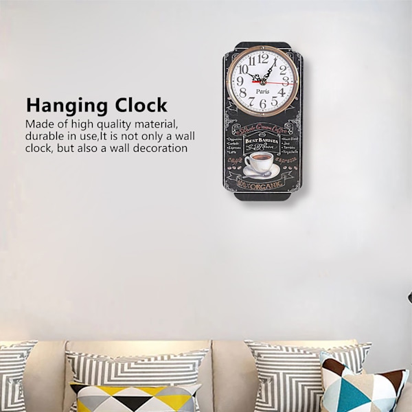 Elegant stil rektangulär väggklocka snygg hängande klocka för vardagsrumsbar prydnad