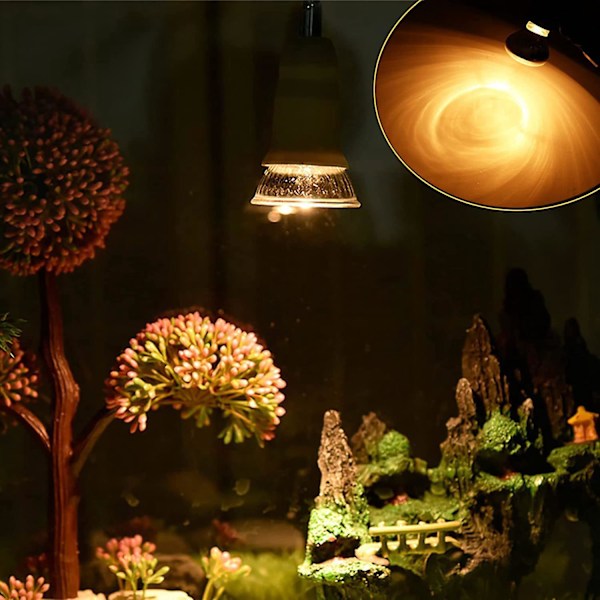 UVA UVB pærer 25W og 50W, 2 Reptil Lamper Varme Terrestrisk Skildpadde Lampe med Lang Base 360° Rotation til Reptiler og Padder