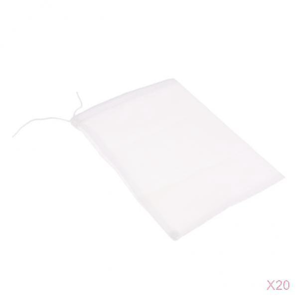 20 stk. Mælke Kaffe Juice Genanvendelig Nylon Mesh Si Filterpose 15 x 20 cm