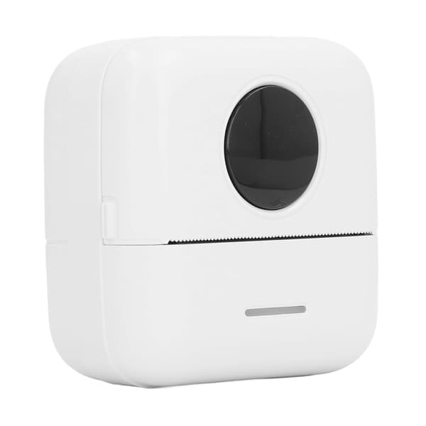 Lomme termoprinter Bluetooth High Definition Bærbar Mini Printer til QR-kode Etiket Hvid