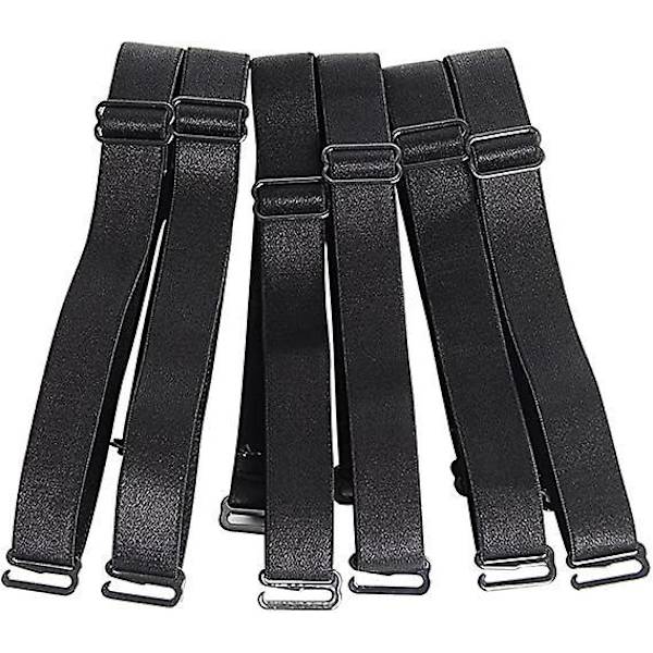 Justerbar aftagelig elastisk skulderstrop - 12 mm bredde (pakke med 3)