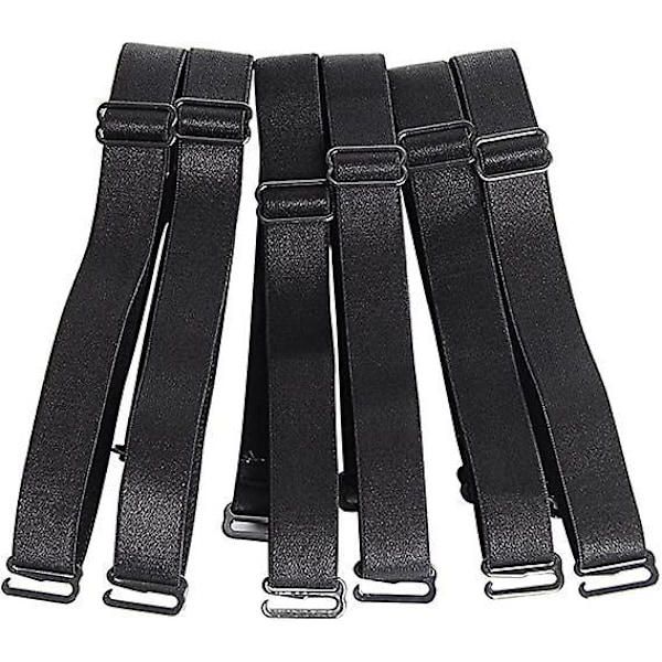 Justerbar avtagbar elastisk skulderstropp - 12 mm bredde (3-pakning)