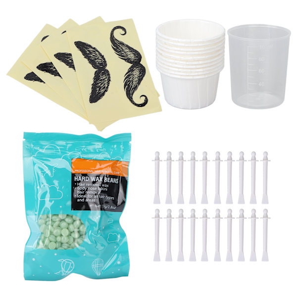 Näsvaxkit Professionell mustaschschabloner Vaxapplikator Mätkopp Set