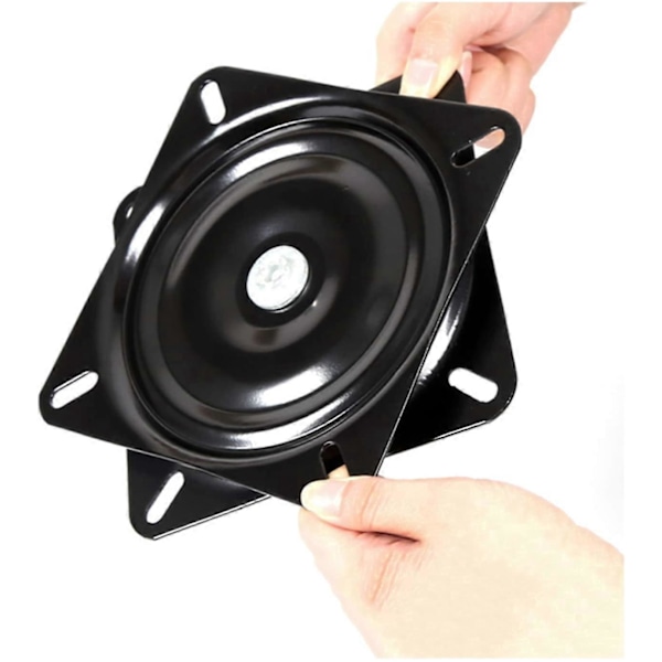 Lazy Susan firkantet leje, 16 cm, drejebase, til møbler sofa TV og barstol, sort