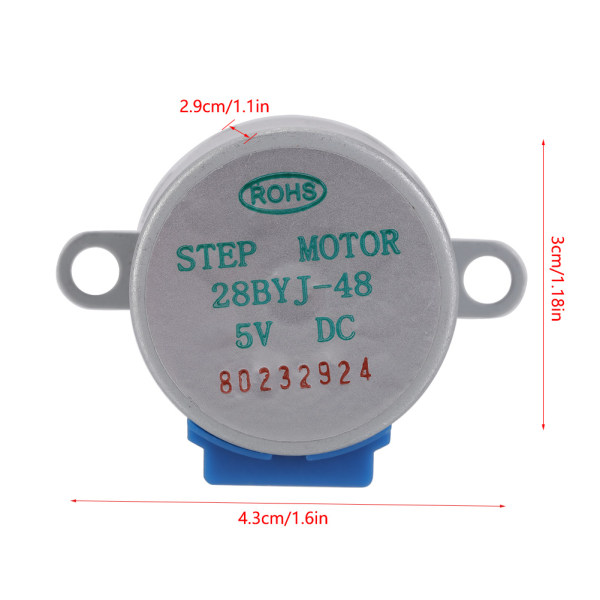 5 stk/sæt DC 5V 4-faset 5-leder stepmotor mikroreduktion stepmotor