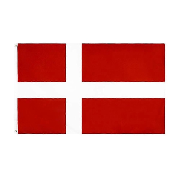 Dansk Flag Dannebrog Nationalflag - 90 x 150cm - Polyester Udendørs Dekoration