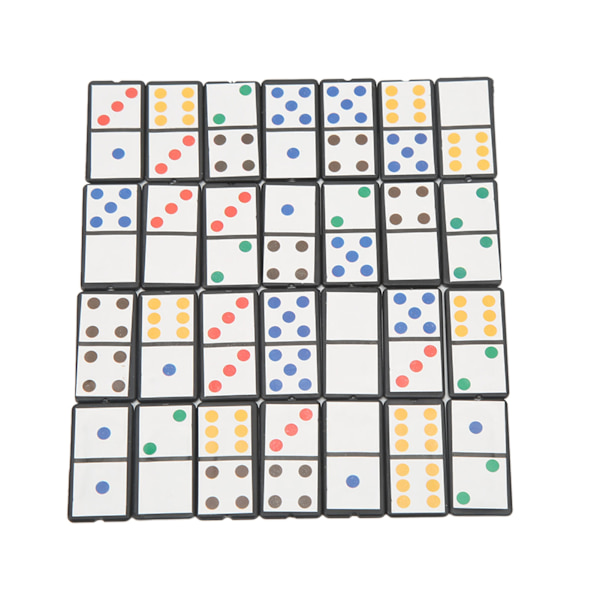 28 st Double Six Dominoes Set Bärbar plastbräde interaktivt spel med färgglad prick för barn som lär sig