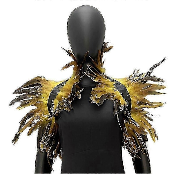 Fjäder Shrug Cape Sjal, Fjäder Shrug Sjal Axel Wrap Cape Choker Krage för Halloween Fest Kostym Tillbehör TypY