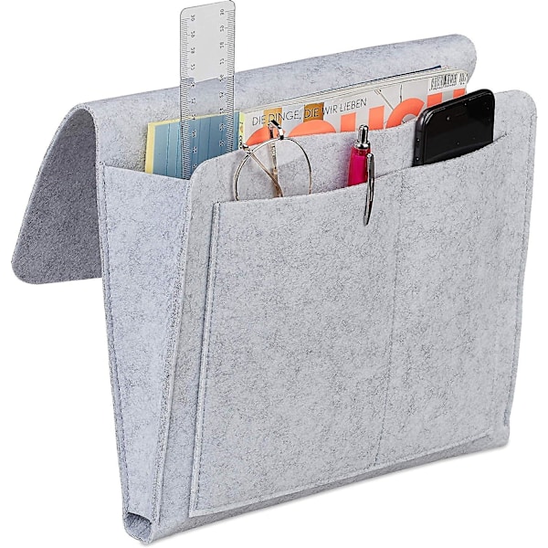 Grå filt senglomme - Hængende arrangør med 5 rum, 32*20*10cm, Sofaopbevaring