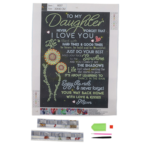 Rhinestone-målning Solrosmönster Självhäftande Bakgrund HD Canvas DIY Intressant Glänsande Heminredning