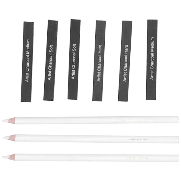 Hvit kullblyanter Karbontegning for Art Student Sketch Painting Accessories