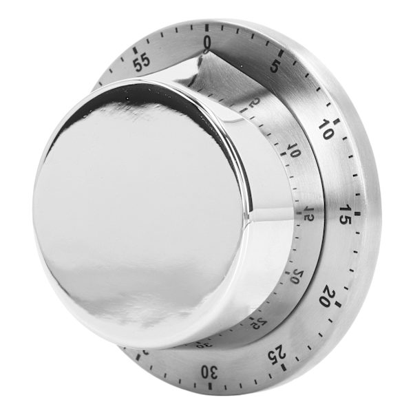 Köksmekanisk timer 304 rostfritt stål magnetisk sug kock matlagning timer klocka vit