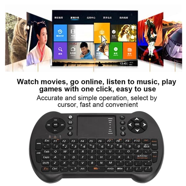 VIBONTON S501 Mini Trådløst Tastatur Sort USB 2.4GHz til Tablets TV Laptops 15 Meter