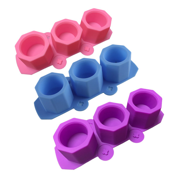 3 st silikonformar för att göra betongblomkrukor DIY suckulenta växter blå rosa lila