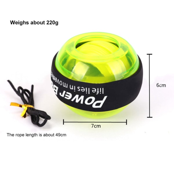 LED håndledstræner Relax Gyroskopbold Højkvalitets muskelfitnessværktøj (grøn)