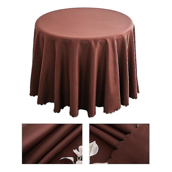Elegant mörkbrun polyesterduk - Perfekt för bröllop, fester och födelsedagar Diameter 220cm