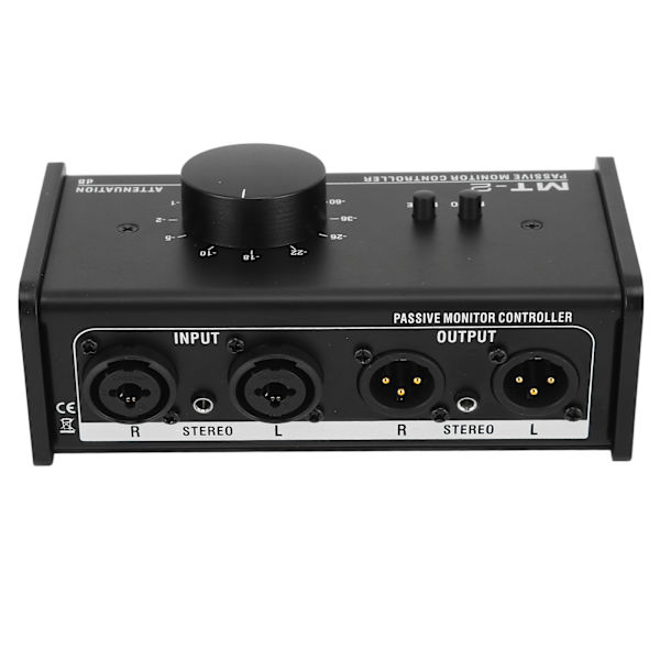 Passiv monitor-kontroller XLR og 3,5 mm grensesnitt Stor volumknapp Dempekontroll Passiv stereo volumkontroll