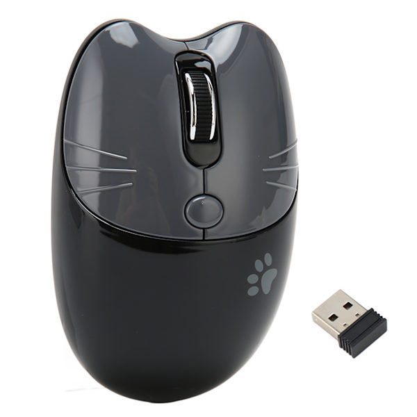 Trådløs mus BT5.1 eller 2,4 GHz Silent Click Justerbar DPI Auto Sleep Office Mouse for Girl Working Family School Cafe Sort Grå