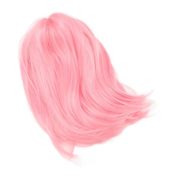 Kort rosa bob-parykk hodeplagg fluffy kort rett bob-parykk med lugg for studenter