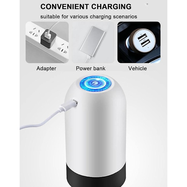 Laddningsbar Vattenflaskepumps - Bärbar Automatisk Kanndispenser för Camping, Kök, Verkstad