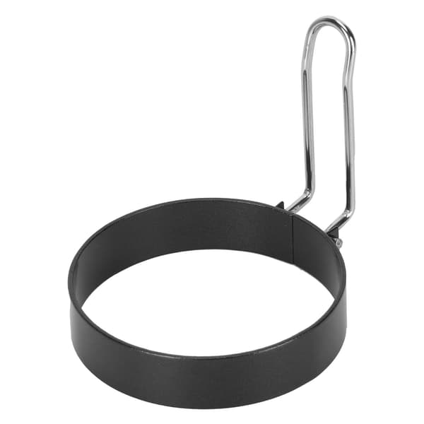 Äggform i rostfritt stål, rund non-stick med handtag, äggringform för köket