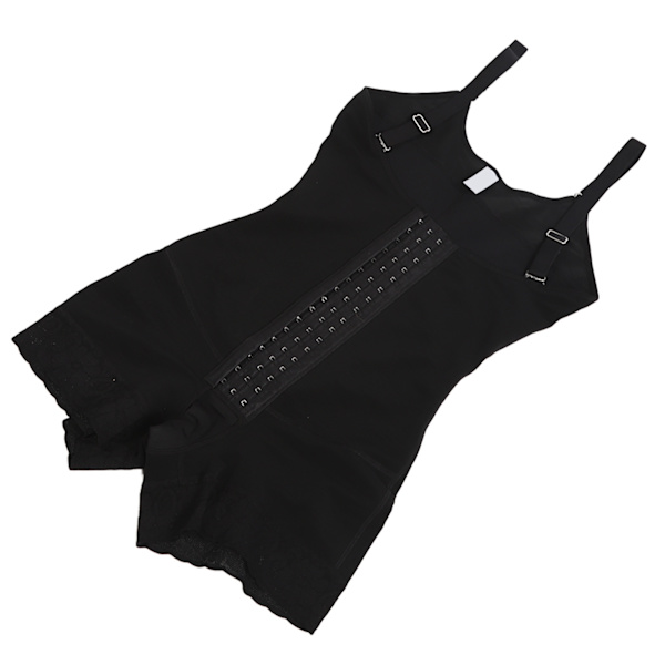 Lår Slankere Bodysuit Shaper Blonder Sømmer Hekte og Øye Lukking Stretchy Kvinner Korsett Shapewear Svart L