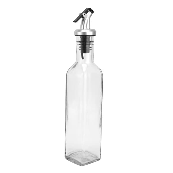 Oljedispenser Glas och spraymålad plastoljekanna för sojasås vinäger matlagningsvin