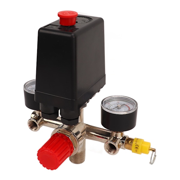 Tryckbrytare för luftkompressor, regulator, manometrar, automatisk styrventil 0‑12BAR 0‑180PSI