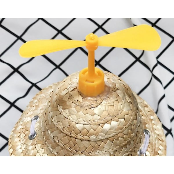 Söt Justerbar Katt Halmhatt Handgjord Rolig Husdjur Solhatt Bambus Dragonfly Design Sommarhatt Gul Röd Stor