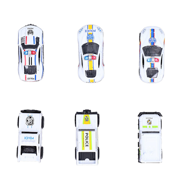 6 kpl poliisiautoleluja 1:64 mittakaavassa Premium-seos Kestävä Pieni kannettava Hieno muotoilu Elävät värit Die-cast-autot