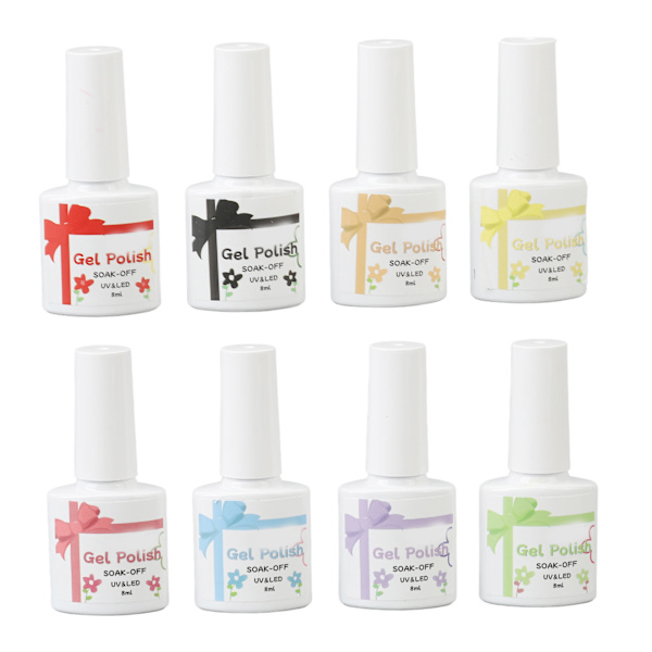 Hemma nagelsalong gellack professionell 8 färger DIY Soak Off UV LED nagelgel för kvinnor flickor