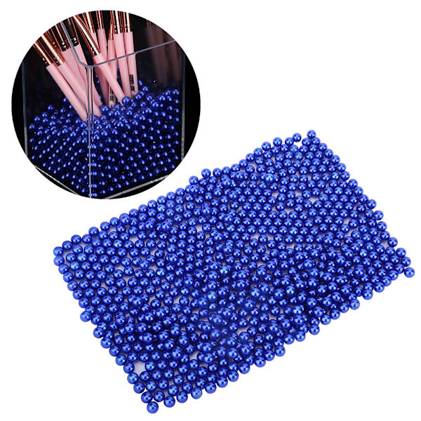 Plastsimulerad pärla gör-det-själv sminkförvaringslåda Case Organizer Dekoration DIY BeadBlue