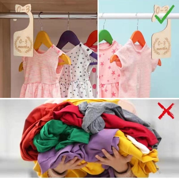 7 stk. træ baby skab skillevægge fra nyfødt til 24 måneder baby skab arrangører børneværelse indretning baby tøj arrangører