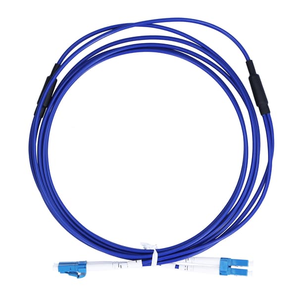 Optisk fiberpatchkabel pansrad jumper singelmod 2-kärnig optisk kabel LC/UPC-LC/UPC Blå 5 meter
