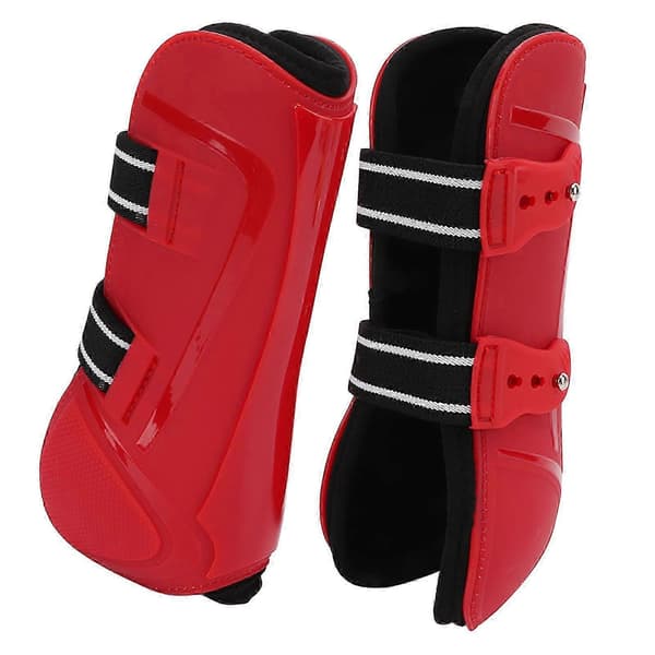 2025 Horse Support Boots Breathable Safe Leg Guards for Equestrian Performance Competition Training Red Front Leg XL