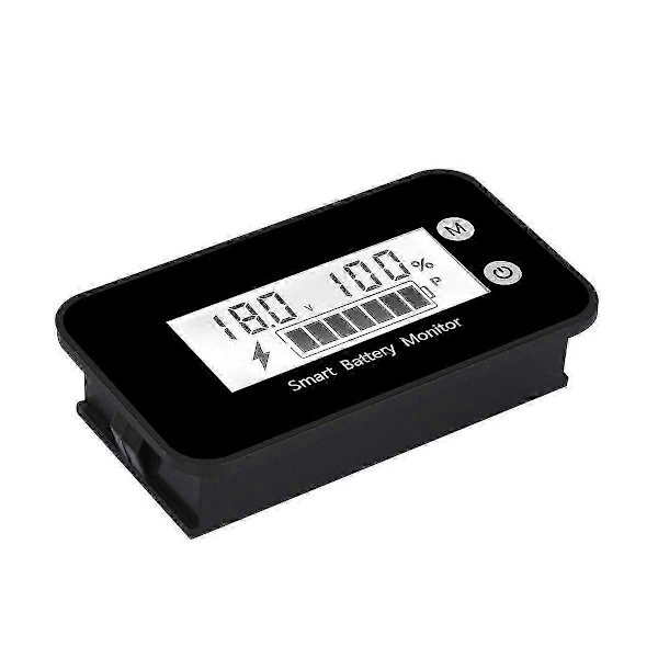 7-100V Smart Batteriovervåker med Brakett, Digital Batterikapasitetstester Batterispenningstemperatur