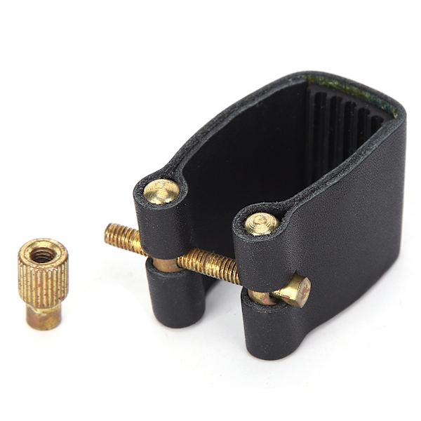 Saxofon Ligatur Sort PU Læder Metal Holdbar Musikinstrument Tilbehør C65 Alt