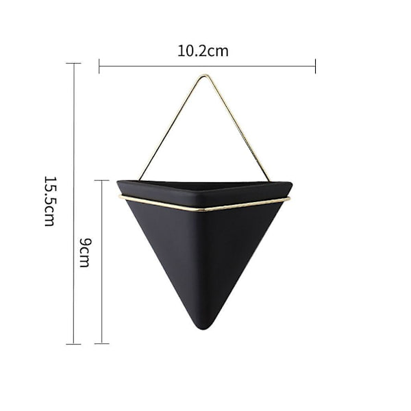 3 x Triangel Väggplanterare Geometrisk Väggmonterad Blomkruka Heminredning